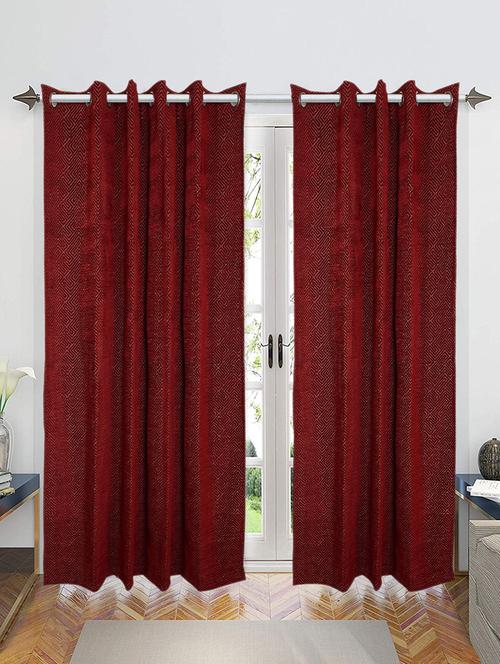 chenille & polyester yarn blackout door curtains - 16941655 - Very Small Image - 1