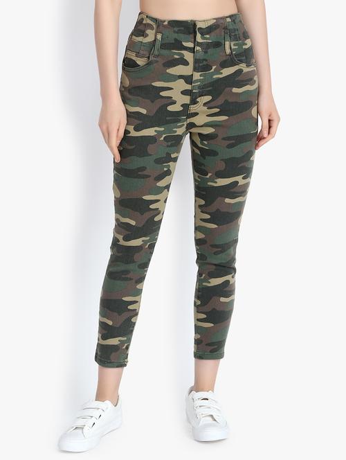 high rise camouflage jeans - 16942035 - Very Small Image - 1