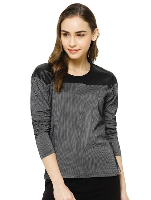 women's straight round neck top - 16943294 - Very Small Image - 1
