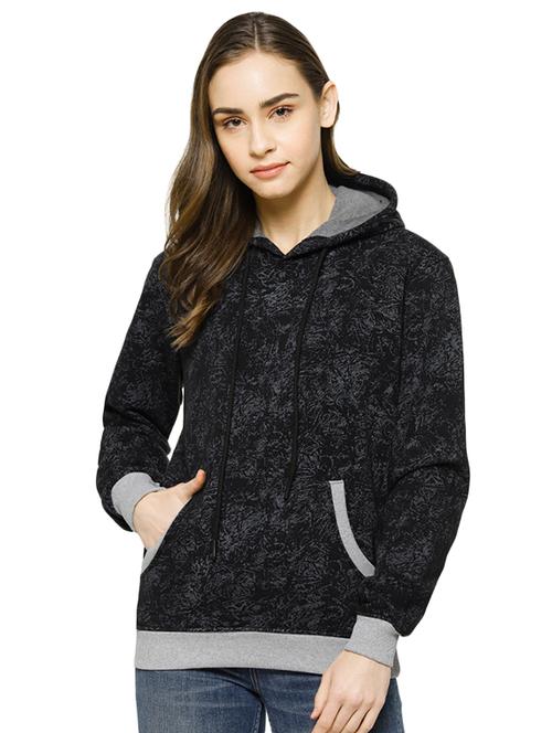 contrast bind printed hoodie - 16943319 - Very Small Image - 1