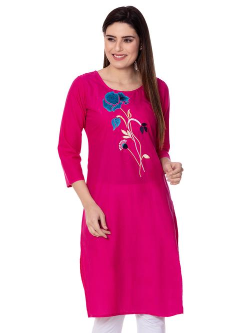 yoke embroidered straight kurta - 16943682 - Very Small Image - 1