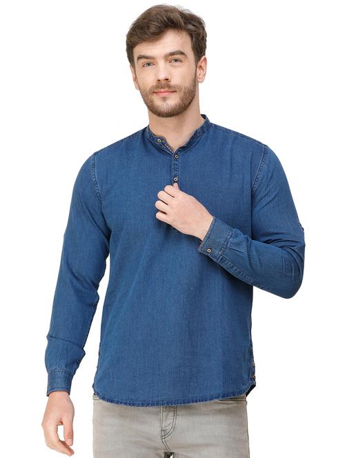 blue denim short kurta - 16944243 - Very Small Image - 1