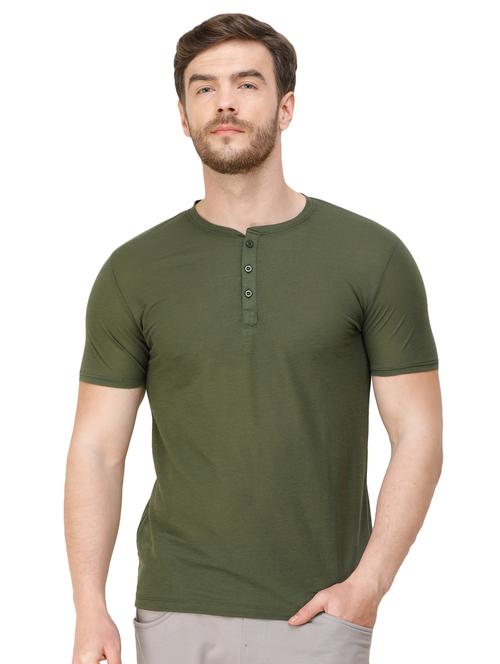 olive green solid t-shirt - 16944250 - Very Small Image - 1