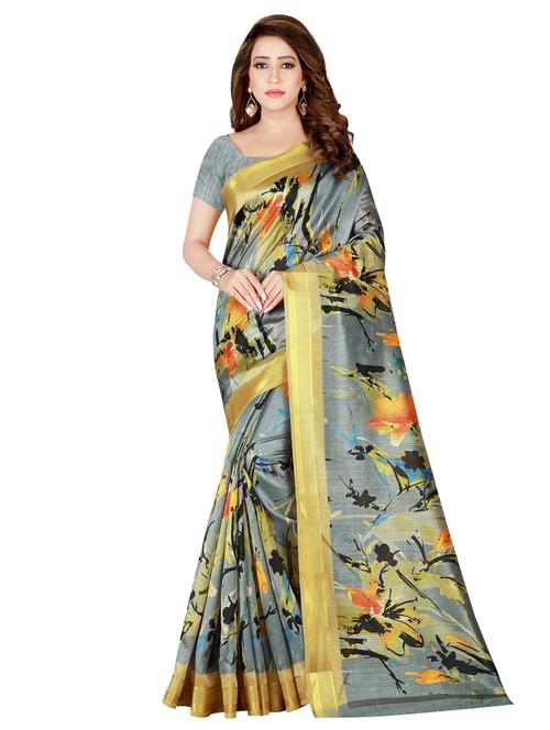 floral woven saree with blouse - 16944995 - Very Small Image - 1