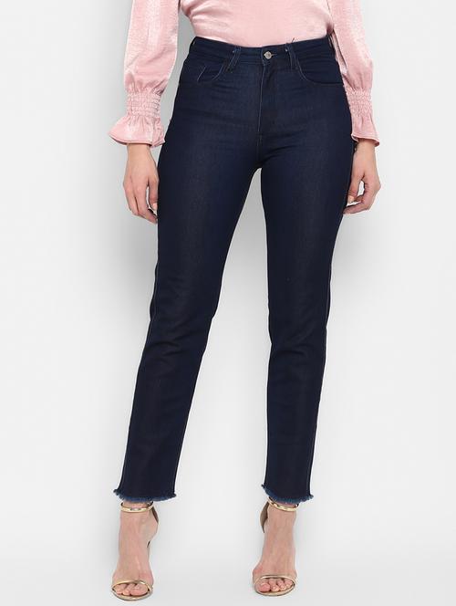 high rise frayed hem jeans - 16945508 - Very Small Image - 1