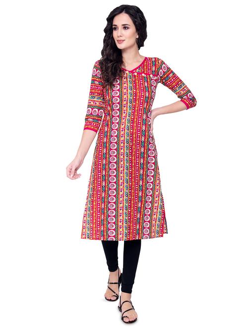printed straight kurta - 16945603 - Very Small Image - 1