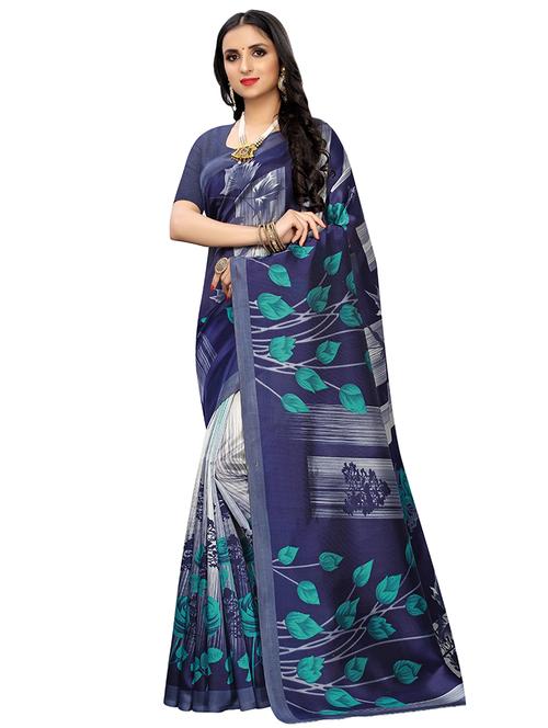 floral printed saree with blouse - 16945622 - Very Small Image - 1