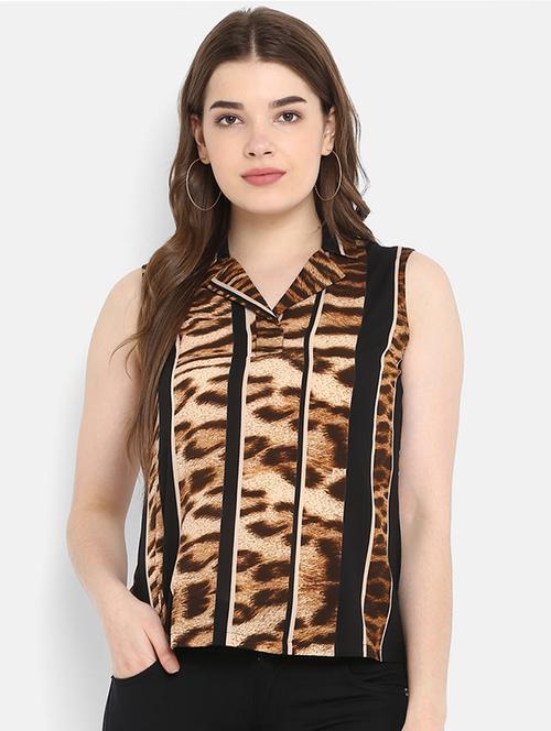 striped animal print top - 16945764 - Very Small Image - 1