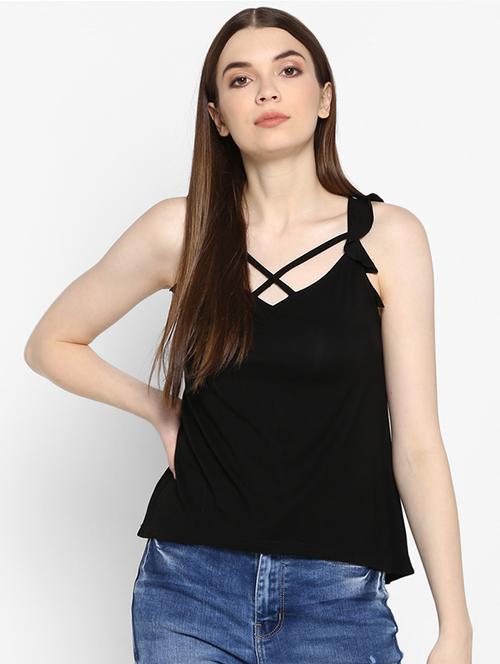 criss cross neck ruffle detail top - 16945767 - Very Small Image - 1