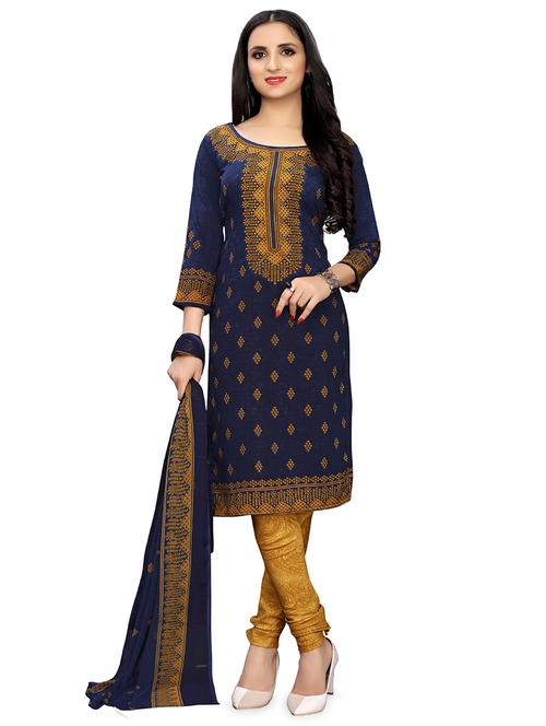 printed churidaar unstitched suit - 16946894 - Very Small Image - 1