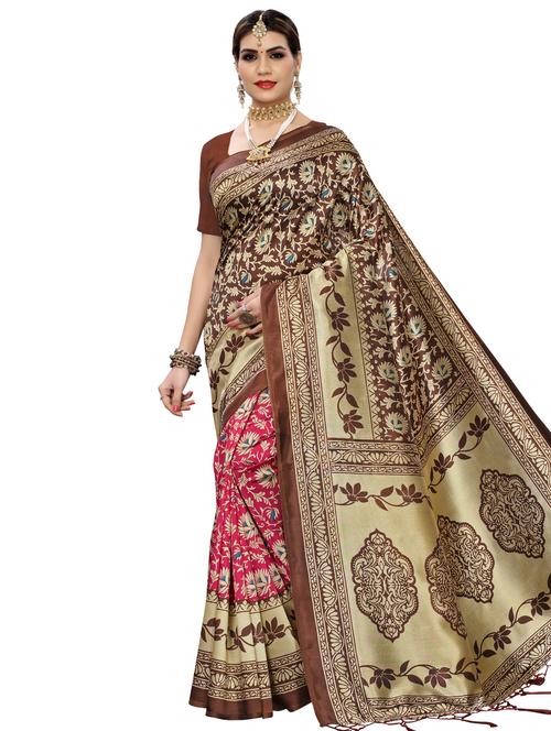 floral bhagalpuri saree with blouse - 16947090 - Very Small Image - 1