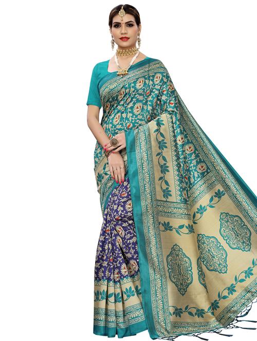 floral bhagalpuri saree with blouse - 16947092 - Very Small Image - 1