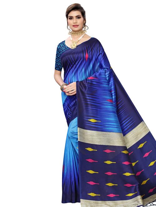 printed bhagalpuri saree with blouse - 16947105 - Very Small Image - 1
