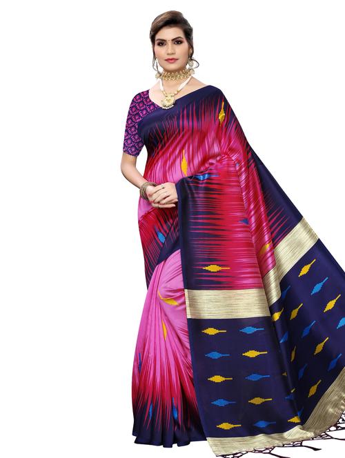 printed bhagalpuri saree with blouse - 16947107 - Very Small Image - 1