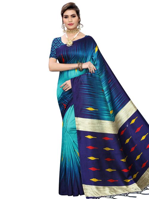 printed bhagalpuri saree with blouse - 16947108 - Very Small Image - 1