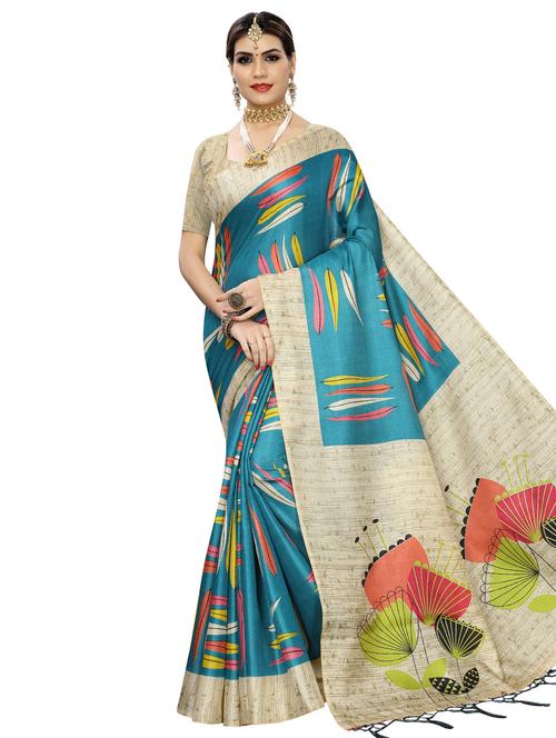 printed bhagalpuri saree with blouse - 16947116 - Very Small Image - 1