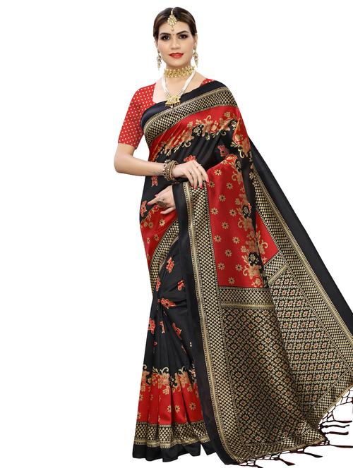 floral bhagalpuri saree with blouse - 16947118 - Very Small Image - 1