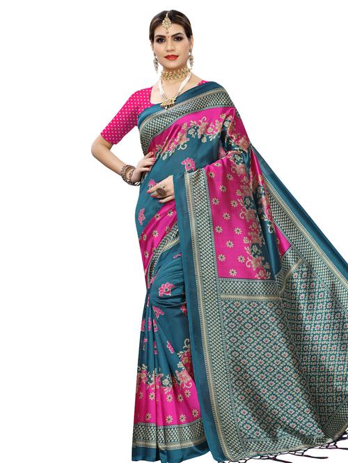 floral bhagalpuri saree with blouse - 16947120 - Very Small Image - 1
