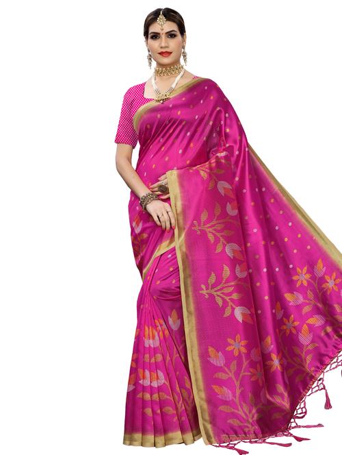 floral bhagalpuri saree with blouse - 16947128 - Very Small Image - 1