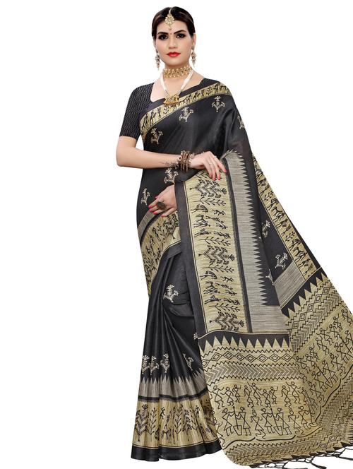 floral bhagalpuri saree with blouse - 16947130 - Very Small Image - 1