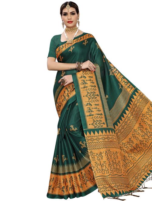 floral bhagalpuri saree with blouse - 16947132 - Very Small Image - 1