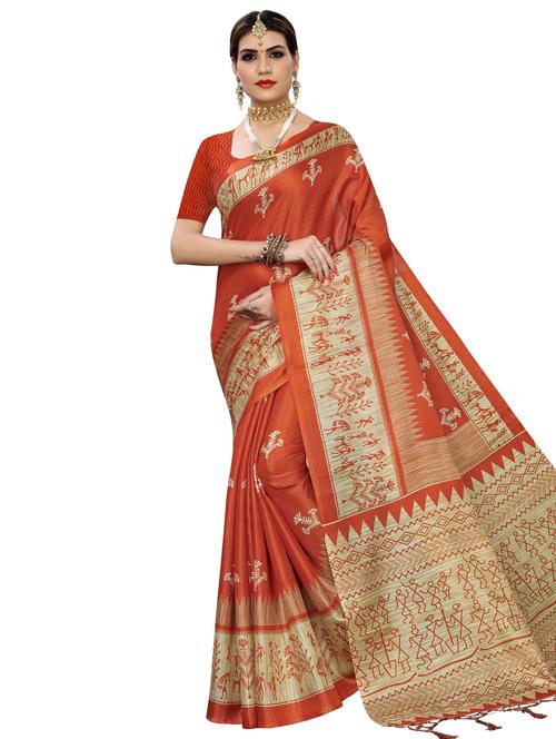 floral bhagalpuri saree with blouse - 16947136 - Very Small Image - 1