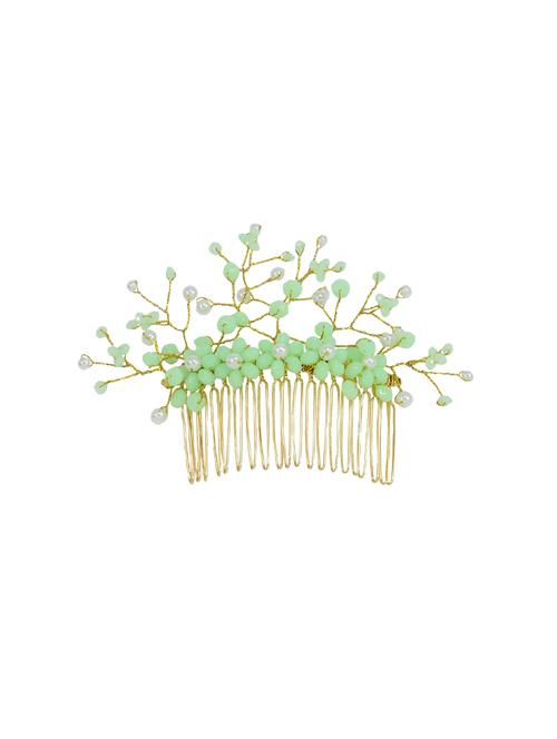 rajkanya gold plated hair clip comb - 16947411 - Very Small Image - 1