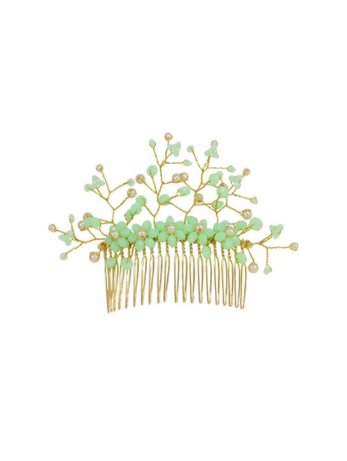 rajkanya gold plated hair clip comb - 16947412 - Very Small Image - 1
