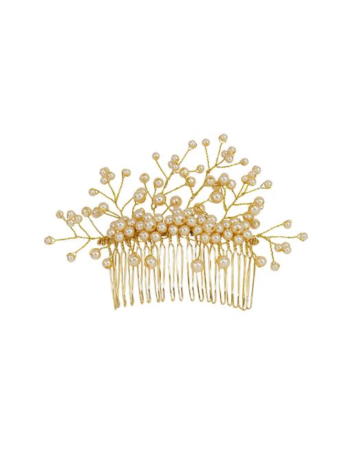 rajkanya gold plated hair clip comb - 16947423 - Very Small Image - 1