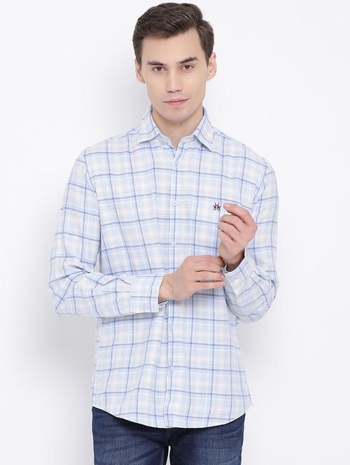 light blue checkered casual shirt - 16947564 - Very Small Image - 1