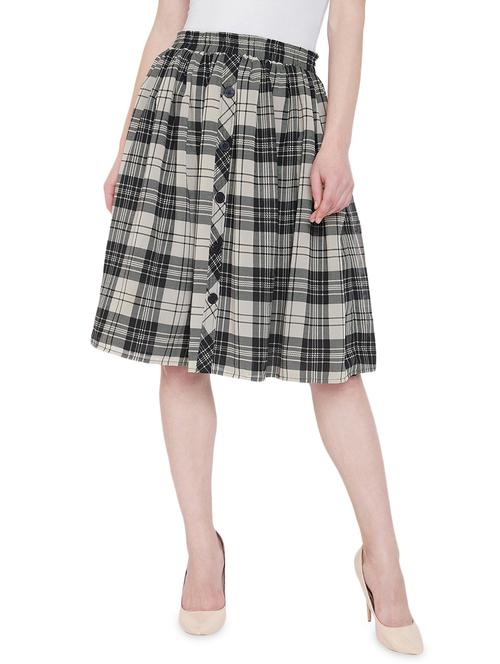 high rise checkered flared skirt - 16947692 - Very Small Image - 1