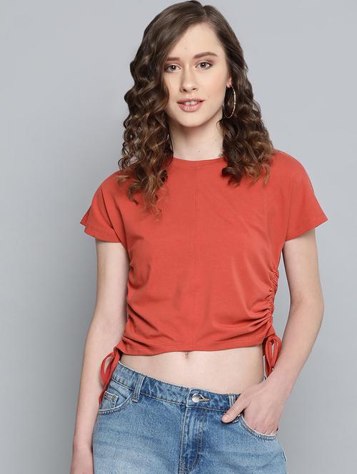 ruched detail crop tee - 16947848 - Very Small Image - 1