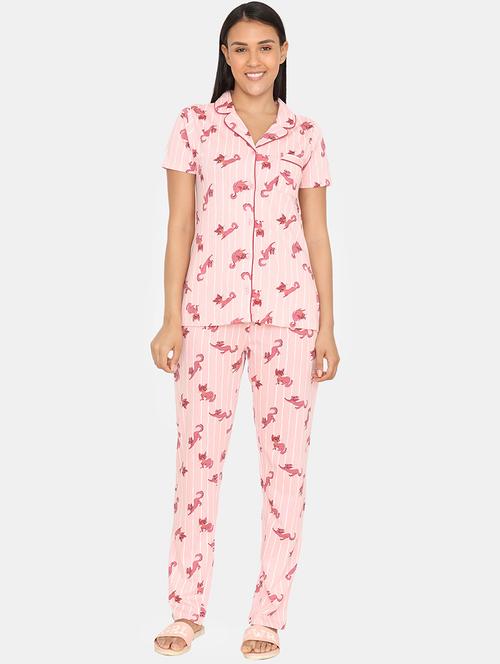 quirky shirt with nightwear shorts set - 16948175 - Very Small Image - 1
