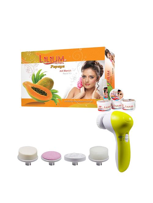 lilium papaya facial kit 180gm with face massager - 16949048 - Very Small Image - 1