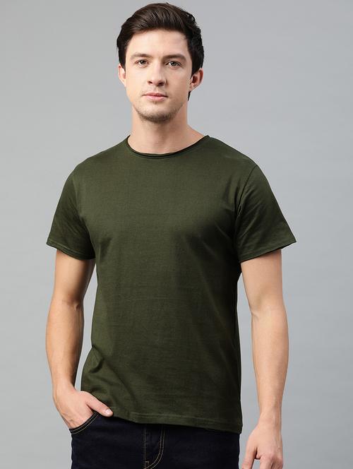 olive green solid t-shirt - 16949068 - Very Small Image - 1