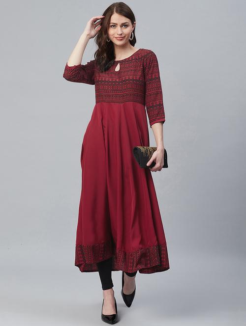 printed anarkali kurta - 16949391 - Very Small Image - 1