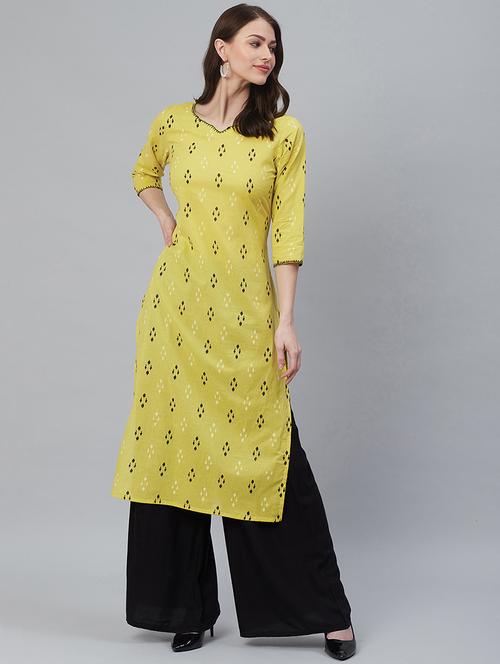 ikat print straight kurta - 16949399 - Very Small Image - 1