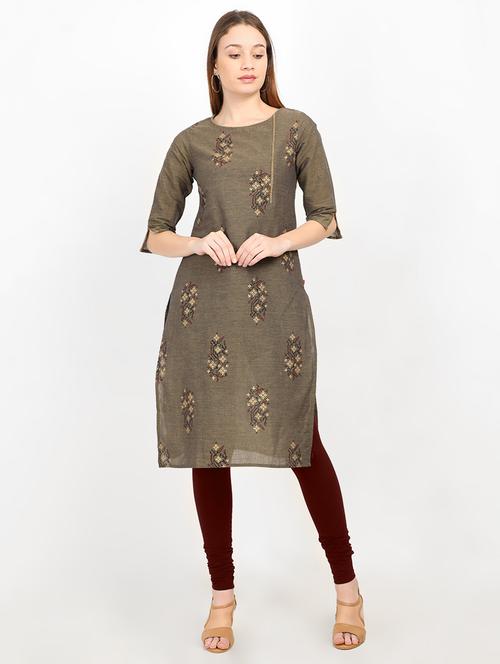 printed straight kurta - 16949422 - Very Small Image - 1