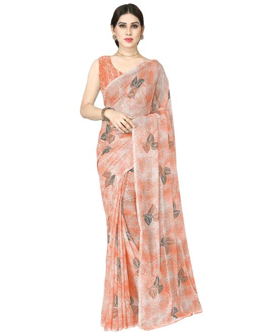 foil printed saree with blouse - 16949760 - Very Small Image - 1