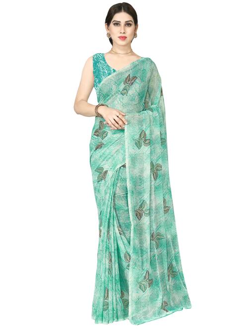 foil printed saree with blouse - 16949762 - Very Small Image - 1
