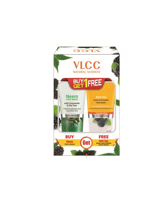 vlcc neem face wash + anti tan skin lightening face wash (buy 1 get 1) (each 150ml ) - 16950358 - Very Small Image - 1