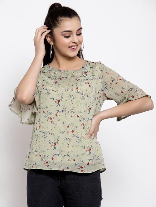 stone embellished floral top - 16950710 - Very Small Image - 1