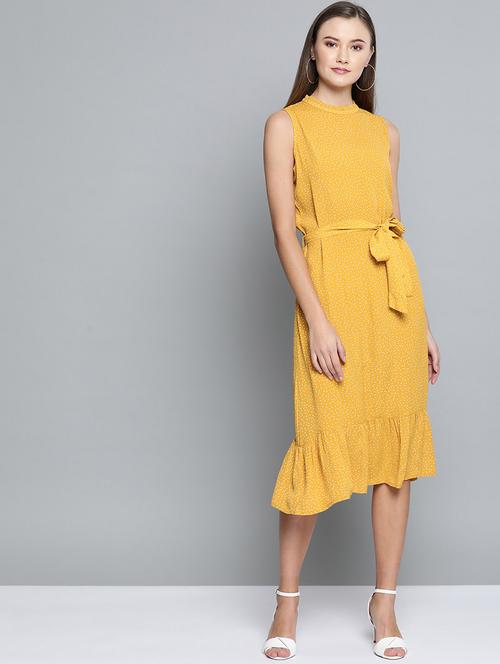 tie front polka dot a-line dress - 16952333 - Very Small Image - 1