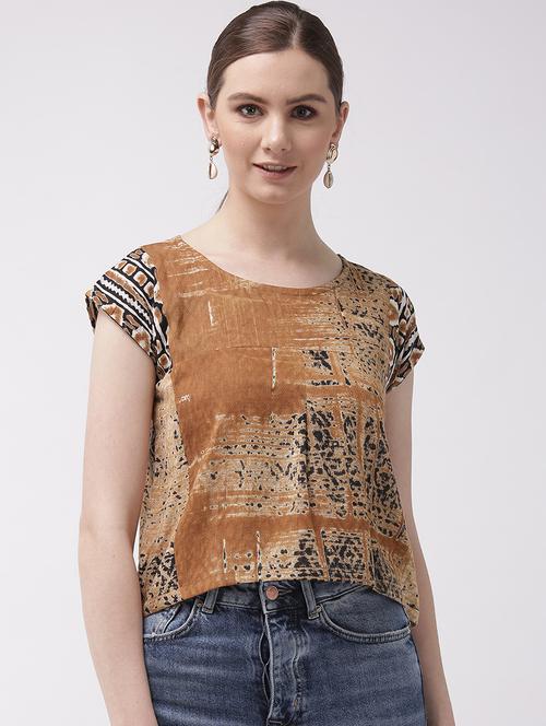 round neck printed top - 16952344 - Very Small Image - 1