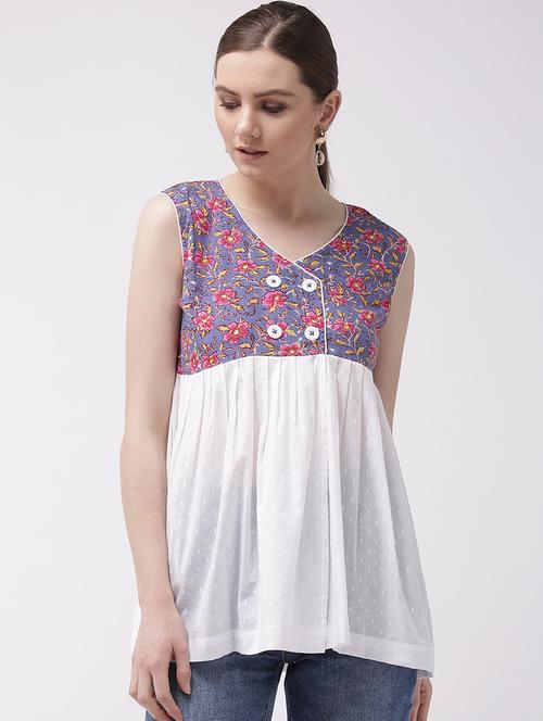 overlap neck a-line top - 16952493 - Very Small Image - 1