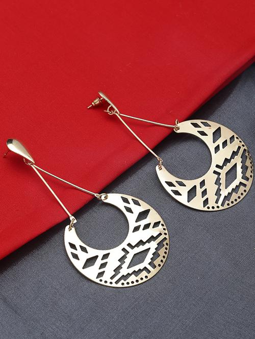 gold metal drop earring - 16952565 - Very Small Image - 1