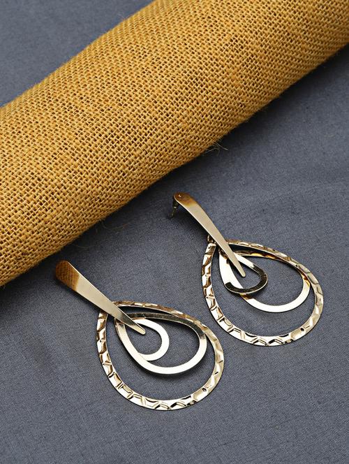 gold metal drop earring - 16952586 - Very Small Image - 1