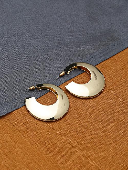 gold metal hoop earring - 16952595 - Very Small Image - 1