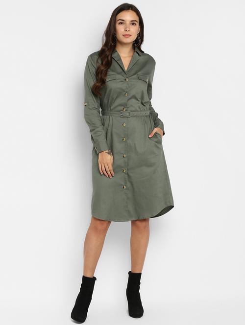 tie front button-up coat dress - 16952692 - Very Small Image - 1