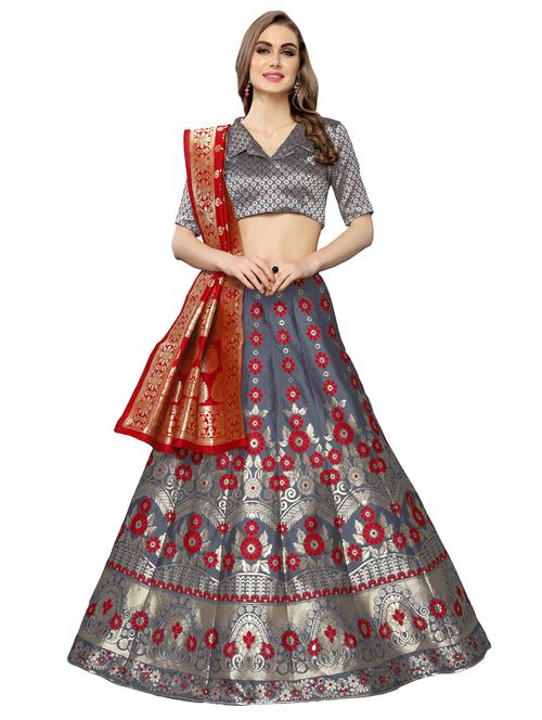 self design panelled lehenga - 16952806 - Very Small Image - 1